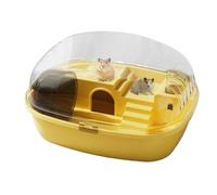 Gerbil Cage, Transparent Acrylic Large, 13.98x10.83in Mice Habitat Small, Animal Habitats Spacious, Enclosure Ventilated Design for Hamsters, Gerbils, Mice, Complete Starter Kit