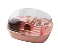 Gerbil Cage, Transparent Acrylic Large, 13.98x10.83in Mice Habitat Small, Animal Habitats Spacious, Enclosure Ventilated Design for Hamsters, Gerbils, Mice, Complete Starter Kit