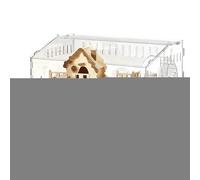 Gerbil Housing - Amplia residencia de animales pequeños, refugio transparente de dos niveles, construcción modular apilable que soporta zonas de separación de actividades, unidad de observación segura
