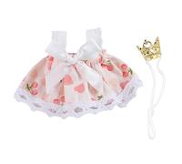 Gerbil Skirt Clothes - Traje lindo para hámsters | Cotton Fabric with Decorative Lace, Breathable Pet Apparel, Cherry White Black Options, Small Pet Outfits for Travel Home Shops Social