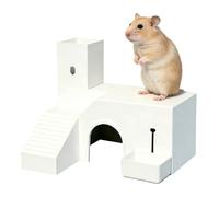 Gerbils Haus,2-Stufige Leiter Mit Futternapf XxxSpielzeugen,Hamster Einstreubox Mit Wasserflasche | Für Syrische Zwerghamster Haustiere Für Indoor Und Zuhause Zum Schlafen
