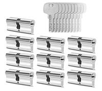 GERCAR 10x cilindro de cerradura/ cerradura de barril para puerta 40/40 - 80 mm - 10x cerradura de puerta/cilindro de cierre uniforme con 50 llaves - Longitud: 80 mm A: 40 B: 40