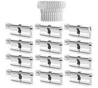 GERCAR 12x cilindros de pomo de cierre uniforme 12 cilindros de cerradura 40/40 incl. 80 llaves - 80 mm - cerradura de puerta cilindro de cerradura con función N+G conjunto de cierre uniforme de 12