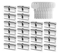 GERCAR 20x cilindro de cerradura/cerradura de barril para puerta 35/35 - 70 mm - 20x cerradura de puerta/cilindro de cierre uniforme con 100 llaves - Longitud: 70 mm A: 35 B: 35