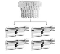 GERCAR 4x cilindro de cerradura igual 4 cilindros de cerradura 30/30 incl. 20 llaves - 60 mm - cerradura de puerta con función N+G juego de 4 cilindros de cerradura igual - Longitud: 60mm A:30 B:30