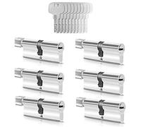 GERCAR 6x Cilindros de pomo de cierre uniforme 6 Cilindros de cerradura 35/35 incl. 30 llaves - 70 mm - Cerradura de puerta Cerradura de cilindro con función N+G conjunto de 6 de cierre uniforme