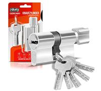 GERCAR - Cilindro de perfil para cerradura de puerta, 45/45, cilindro de pomo, incluye 5 llaves, individual, longitud: 90 mm, A: 45, B: 45, 1 unidad