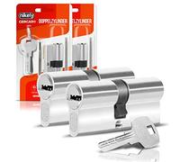 GERCAR Juego de 2 cilindros de cerradura de perfil 35/35, cierre uniforme, cerradura de doble cilindro, incluye 10 llaves, longitud: 70 mm, A:35 B: 35-2 unidades