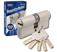 GERCAR Pro - Cilindro de cerradura de 45/55 mm, 1 cilindro perfilado con 5 llaves, cerradura de puerta, longitud: 100 mm, A: 45, B: 55, sistema de bloqueo