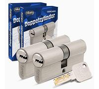 GERCAR Pro - Juego de 2 Cilindros de Cierre Continuo 30/30, 10 Llaves, 60 mm de Longitud, A: 30 B: 30 mm, Latón Macizo Mate