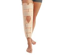 GERCARE Órtesis Inmovilizadora de Rodilla de Tres Paneles 0°. Rodillera Ortopédica Ajustable para Inmovilización Completa. Soporte Postoperatorio y Recuperación de Lesiones (Altura: 50 cm)