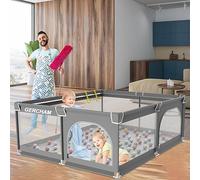 GERCHAM Parque Infantil Bebe, 180x150cm Corralito Bebe, Con Puerta de Seguridad, Transpirable y Antideslizante, Portátil de 0 a 6 Años, Adecuado para Parque Bebé para Niños en Interiores y Exteriores
