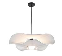 Gerenecic 23,6" Pendelleuchte aus weißem Stoff - Eleganter großer Hängeleuchter für Esszimmer, Wohnküche und Schlafzimmer
