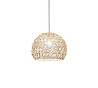 Gerenecic Böhmischer Rattan-Kronleuchter - Halbkugelförmige Pendelleuchte für Esszimmer, Schlafzimmer und Bar, E27/E26-kompatibel, höhenverstellbar