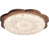 Gerenecic Deckenleuchte aus Walnussholz im japanischen WABI-Sabi-Stil - minimalistischer Kronleuchter in nordischer Metallblumenform für Schlafzimmer, Wohnzimmer, Küche, Gang, Balkon, 38 cm