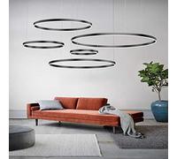Gerenecic Dimmbare Pendelleuchte mit Fernbedienung - runder Kronleuchter aus Aluminium für Wohnzimmer und Esszimmer, höhenverstellbar, Farbtemperatur (3000 K - 6500 K), braunes Finish, 30/5