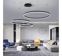 Gerenecic Dimmbare Pendelleuchte mit Fernbedienung - runder Kronleuchter aus Aluminium für Wohnzimmer und Esszimmer, höhenverstellbar, Farbtemperatur (3000 K - 6500 K), braunes Finish, 30/5