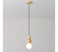 Gerenecic Einzelner Kleiner Kronleuchter im nordischen Stil - Deckenleuchte aus Holz und Glas für Schlafzimmer, Esszimmer, Wohnzimmer