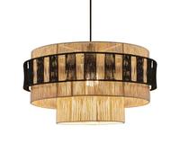 Gerenecic Elegante 19,7 Zoll Schwarze Küsten-Pendelleuchte - handgewebter Kronleuchter aus Hanfseil für Die Inneneinrichtung (60 cm)