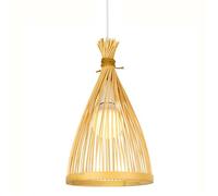 Gerenecic Elegante japanische Bambus-Pendelleuchte - Natürlich gewebter Kronleuchter für Zuhause, Schlafzimmer und Restaurant (25 cm)