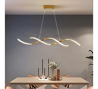 Gerenecic Elegante Kronleuchter-Pendelleuchte aus Chrom - Moderne dimmbare Deckenleuchte für Esszimmer und Kücheninsel, höhenverstellbar, 9 Lichter, Design (Gold, warmes Licht, 90 x 15 cm)