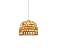 Gerenecic Handgefertigter Bambus-Kronleuchter - E27/E26 Retro-Rattan-Leuchte für Esszimmer, Schlafzimmer und Wohnzimmer im Innenbereich