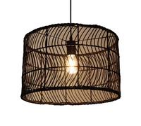 Gerenecic Handgefertigter Lampenschirm aus Bambus-Rattan - gewebte Kronleuchter-Leuchte für Zuhause, Restaurant, Café, Teehaus, 50 cm B x 29 cm H