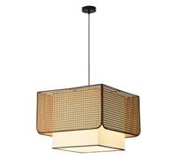 Gerenecic Handgewebte Rattan-Pendelleuchte - Boho-Kronleuchter für Kücheninsel und Esszimmer, höhenverstellbare Korbdeckenleuchte, Bauernhaus, Schlafzimmer und Restaurant (40 x 30 cm)