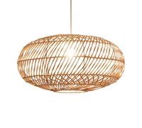 Gerenecic Handgewebter Rattan-Kronleuchter - Hängelampe aus natürlichem Eisenkorb im japanischen Stil für Schlafzimmer, Küche, Café und Restaurant