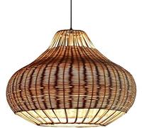 Gerenecic Kronleuchter aus handgewebtem Bambuskorb aus Der Mitte Des Jahrhunderts - Esstischleuchte aus natürlichem Rattan für Bauernhaus, Küche und Wohnzimmer (50 cm x 40 cm)