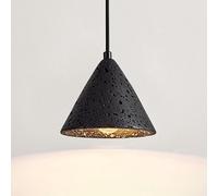 Gerenecic Nordische Schwarze Travertin-Kuppel-Pendelleuchte - Mid Century WABI Sabi Stil Kronleuchter für Esszimmer, Kücheninsel, Wohnbar