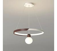 Gerenecic Nordischer minimalistischer Holzkronleuchter - Hängelampe aus Der Mitte Des Jahrhunderts für Esszimmer, Wohnkücheninsel und Mehr (Braun, dreifarbiges Licht)