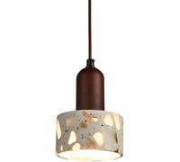 Gerenecic Nordisches natürliches Nachttischlicht - Japanischer Zylinder-Mini-Hängelampe im WABI-Sabi-Stil, Mid-Century-Kronleuchter aus Walnussholz für ESS- und Wohnräume