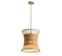 Gerenecic Rattankorb-Kronleuchter im vietnamesischen Stil - verstellbare Bambus-Pendelleuchte für Café, Teehaus und Heimdekoration