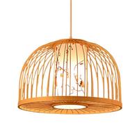 Gerenecic Rustikale Bambus-Rattan-Pendelleuchte - Deckenleuchter im chinesischen Stil für Schlafzimmer, Küche und Eingangsbereich (C)