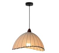 Gerenecic Verstellbare Kuppel-Pendelleuchte im Vintage-Stil - 15,7 Zoll rustikaler Industrie-Kronleuchter mit Leinenstoffschirm für Esszimmer, Küche und Eingangsbereich