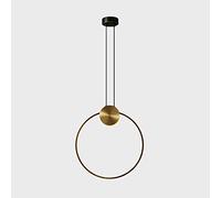 Gerenecic Vintage Messing Kreis Kronleuchter Pendelleuchte - Verstellbare Hängelampe für Schlafzimmer, Wohnzimmer, Esszimmer und Bürodekor (C)