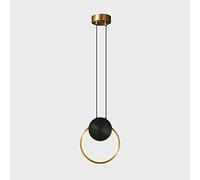 Gerenecic Vintage Messing Kreis Kronleuchter Pendelleuchte - Verstellbare Hängelampe für Schlafzimmer, Wohnzimmer, Esszimmer und Bürodekor (Dunkle Farbe)