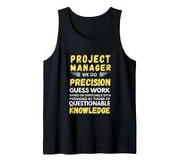 Gerente de Proyecto Hacemos Trabajo de Precisión Camiseta sin Mangas, Hombre, Negro, L