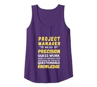 Gerente de Proyecto Hacemos Trabajo de Precisión Camiseta sin Mangas, Mujer, Morado, XXL