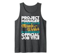 Gerente de Proyecto Milagro Trabajador Gestión de Proyectos Camiseta sin Mangas, Hombre, Jaspeado Oscuro, XXL