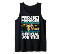 Gerente de Proyecto Milagro Trabajador Gestión de Proyectos Camiseta sin Mangas, Hombre, Negro, XL