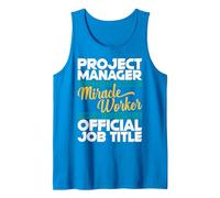 Gerente de Proyecto Milagro Trabajador Gestión de Proyectos Camiseta sin Mangas, Hombre, Zafiro, M