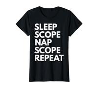 Gerente de Proyecto Sleep Nap Scope Repeat Lover Camiseta gráfica económica, Mujer, Negro, XS