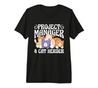 Gerente de Proyectos y Cat Herder Lean Kanban Gestión de Proyectos Camiseta Premium