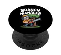 Gerente de sucursal: Funny Chainsaw Arborist PopSockets PopGrip Adhesivo