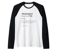 Gerente Definición Divertido Liderazgo Oficina Humor Camiseta Manga Raglan