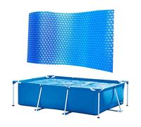 Gereton Piscina Solar Rectangular, Protección UV Película Aislamiento Térmico Burbujas Manta Retención Calor, Manta Solar Piscina para Piscina Marco Exterior Interior