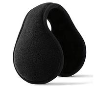 GERGELLA Orejeras para hombres y mujeres, calentadores de orejas de invierno, fundas cálidas para clima frío, orejeras de forro polar suave que protegen las orejas, color negro