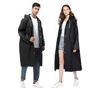 Gerhannery 2 Piezas Poncho Impermeable, Reutilizable Chubasquero para Mujeres y Hombres, EVA Ponchos de Lluvia Impermeables con Capucha para Camping y Festival